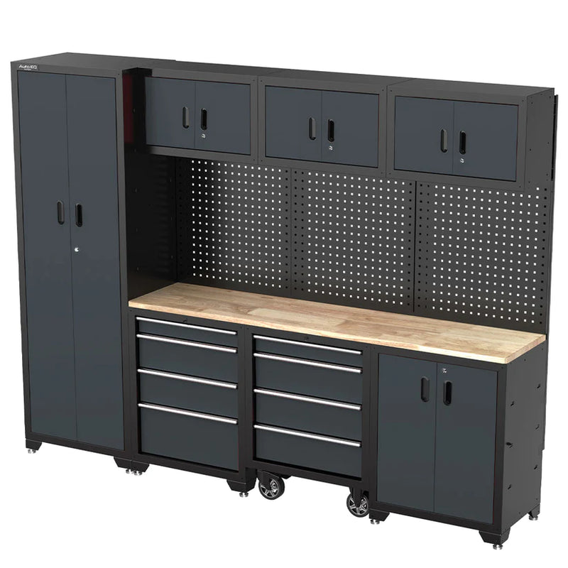 Cabinet set with trolley for garage, service AQ02BK, AutoEQ