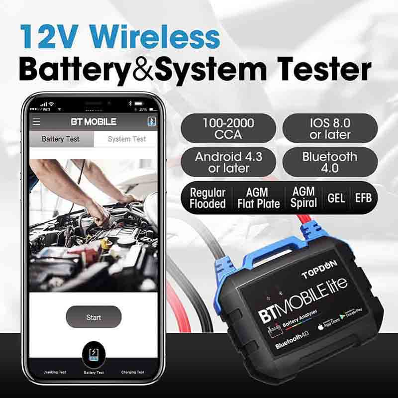 BT Mobile Lite Battery Tester TOPDON